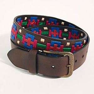 New Free People High Summer Embroidered Brown Belt